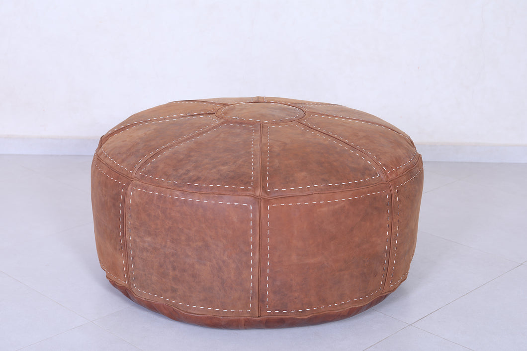 Moroccan Leather Pouf