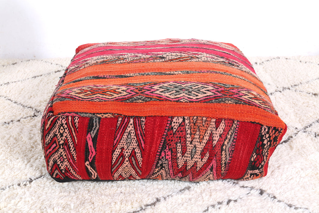 Handmade and HandWoven Moroccan Kilim Pouf