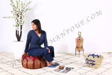 Load image into Gallery viewer, Fes Leather Ottoman Pouf
