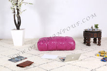 Load image into Gallery viewer, Leather Ottoman Tan Pouf
