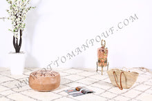 Load image into Gallery viewer, Natural Leather Ottoman Pouf
