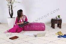 Load image into Gallery viewer, Leather Ottoman Tan Pouf
