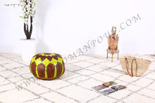 Load image into Gallery viewer, Leather Ottoman in Lime Green
