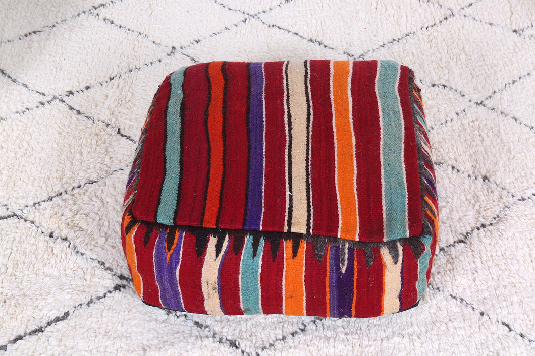 Moroccan Embroidered Pouf kilim