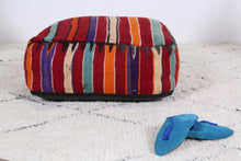 Load image into Gallery viewer, Moroccan Embroidered Pouf kilim
