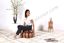 Load image into Gallery viewer, Brownish Leather Pouf
