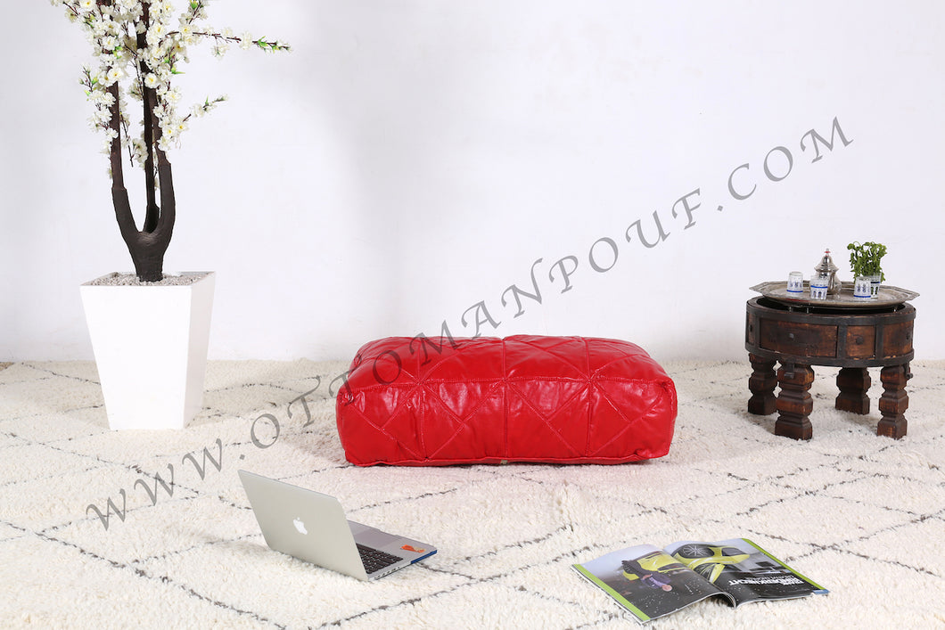 Brownish Leather Pouf