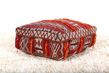 Load image into Gallery viewer, Moroccan Embroidered Pouf kilim 
