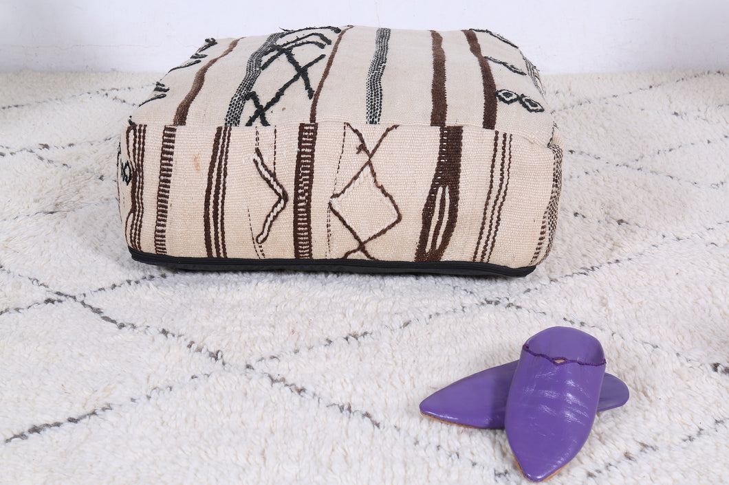 Old Moroccan pouf kilim 