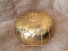 Load image into Gallery viewer, Wedding gift - GOLD Ottoman Pouf - Rich your house with handmade GOLD pouf
