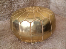 Load image into Gallery viewer, Wedding gift - GOLD Ottoman Pouf - Rich your house with handmade GOLD pouf
