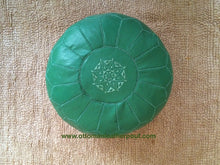 Load image into Gallery viewer, Leather Ottoman in Green
