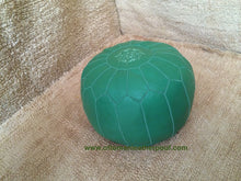 Load image into Gallery viewer, Leather Ottoman in Green
