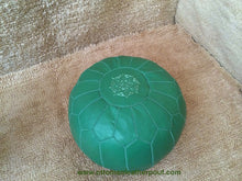 Load image into Gallery viewer, Leather Ottoman in Green
