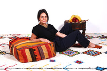 Load image into Gallery viewer, kilim floor Moroccan pillow
