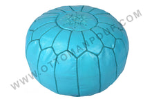 Load image into Gallery viewer, Leather Ottoman Tan Pouf
