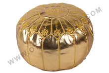 Load image into Gallery viewer, Wedding Gift Gold Ottoman Pouf
