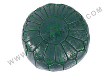 Load image into Gallery viewer, Leather Ottoman in Green
