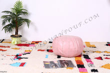 Load image into Gallery viewer, Light Pink Leather Pouf from New York
