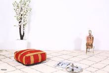 Load image into Gallery viewer, Moroccan Embroidered Pouf kilim 
