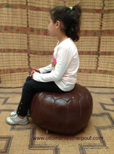 Load image into Gallery viewer, Brownish Leather pouf
