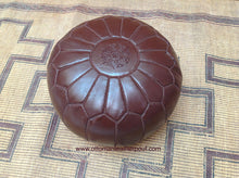 Load image into Gallery viewer, Brownish Leather pouf
