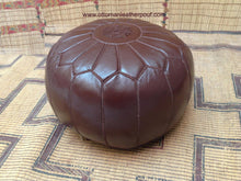 Load image into Gallery viewer, Brownish Leather pouf
