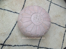 Load image into Gallery viewer, Natural Raw Leather Handmade Ottoman Leather Pouf
