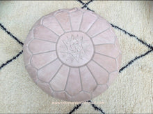 Load image into Gallery viewer, Natural Raw Leather Handmade Ottoman Leather Pouf
