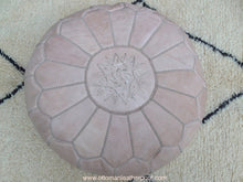 Load image into Gallery viewer, Natural Raw Leather Handmade Ottoman Leather Pouf
