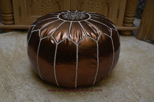 Load image into Gallery viewer, Copper Color on our Ottoman Moroccan Handmade Pouf
